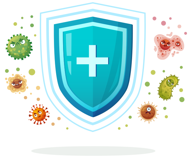 sheild_with_viruses Get Immune Strong