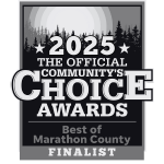 2025 Community’s Choice Awards finalist badge for Best of Marathon County