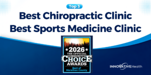 Innovative Health Best of Marathon County 2026 blog Graphic showing Innovative Health named Top 3 Best Chiropractic Clinic and Sports Medicine Clinic